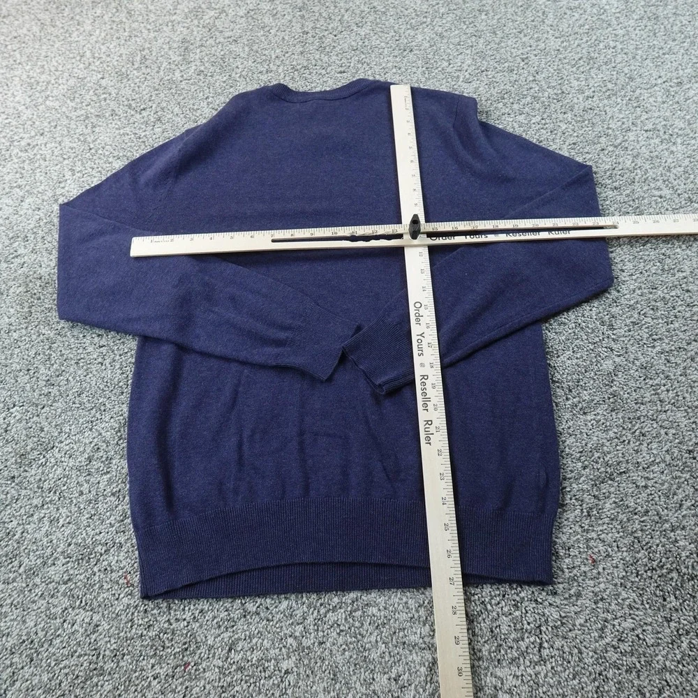 Banana Republic Sweater Mens M Blue Crewneck Elbow Patch Knit Pullover Grandpa